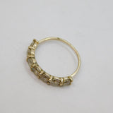 Sterling Silver 7 Sparkling CZ Half Eternity Band Ring Modern c1990 Size P 1/2