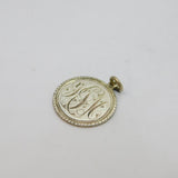 19th Century Sterling Silver 'YJM' Dime Love Token Charm Pendant Antique c1890's