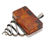 Chunky Sterling Silver Studio Style Statement Pendant Vintage c1970s