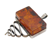 Chunky Sterling Silver Studio Style Statement Pendant Vintage c1970s