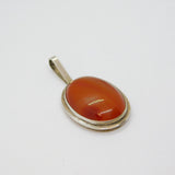 Dutch .835 Silver Jansen, Post & Cocx Red Agate Oval Pendant Antique c1930s