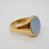 9ct Yellow Gold & Oval-Cut Sardonyx Signet Ring Vintage 1963 London