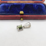 Sterling Silver and Cats Eye Charm Pendant Vintage c1970