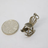 Sterling Silver Rocking Chair Charm Pendant Vintage c1970