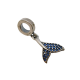 Sterling Silver Whale Tail Charm Pendant Vintage c1970s