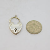 Sterling Silver Large Heart Lock Clasp Vintage c1970s