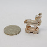 Sterling Silver Opening Trojan Horse Charm Pendant Vintage c1970s