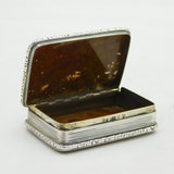 William IV Sterling Silver & Red Agate Snuff Box Antique 1836 Birmingham