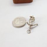 Sterling Silver Football Player Soccer Charm Pendant Vintage c1970