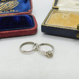 Sterling Silver Engagement and Wedding Ring Duo Charm Pendant Vintage c1970