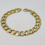 Chunky Gold on Sterling Silver Curb Link Chain Bracelet Vintage c1970s