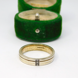 Sterling Silver Gilt Triple Band CZ Set Band Ring Vintage c2008 Size T 1/2