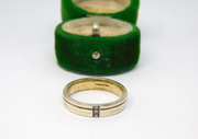 Sterling Silver Gilt Triple Band CZ Set Band Ring Vintage c2008 Size T 1/2