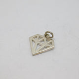 Sterling Silver Contemporary Gemstone Design Charm Pendant Vintage c1970