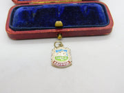 Sterling Silver and Enamel Belvoir Castle Shield Charm Pendant Vintage c1970