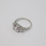Sterling Silver Multi-Stone CZ Dress Ring Vintage c1970 Size O