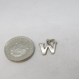 Sterling Silver 'W' Initial Charm Pendant Vintage c1970