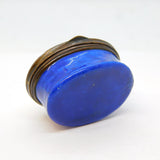 Georgian Blue-White Bilstone Enamel Patch Box 'Efteem the Giver' Antique AF
