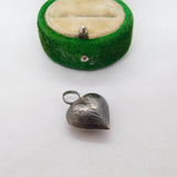 Sterling Silver Puffy Heart Charm Pendant Vintage c1970