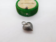 Sterling Silver Puffy Heart Charm Pendant Vintage c1970
