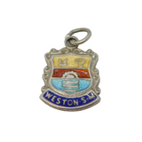 Sterling Silver Enamel Weston Super Mare Charm Pendant Vintage c1970