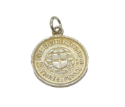 Sterling Silver Gilt George VI Threepence Charm Pendant Antique 1938