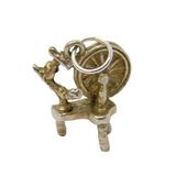 Sterling Silver Spinning Wheel Charm Pendant Vintage c1970