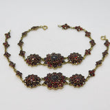 Austro-Hungarian Silver Gilt Bohemian Garnet Pair of Bracelets Antique c1920s