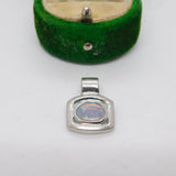 Sterling Silver Opal Drop Charm Pendant Vintage c1970
