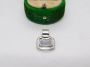 Sterling Silver Opal Drop Charm Pendant Vintage c1970
