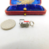 Sterling Silver Enamel Steam Engine Train Charm Pendant Vintage c1970