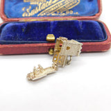 Sterling Silver Openable Church with Wedding Couple Charm Pendant Vintage c1970