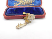 Sterling Silver Openable Church with Wedding Couple Charm Pendant Vintage c1970