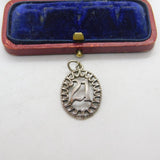 Sterling Silver Lucky 21st Charm Pendant Vintage c1970