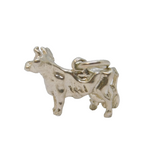 Sterling Silver Milking Cow Charm Pendant Vintage c1970