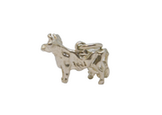Sterling Silver Milking Cow Charm Pendant Vintage c1970