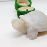Carved Jadeite Happy Tortoise Figurine Ornament Vintage c1970