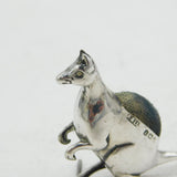 Edwardian Sterling Silver Novelty Kangaroo Pin Cushion Antique 1908 Birmingham