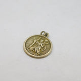 Sterling Silver Textured St Christopher Travel Charm Pendant Vintage c1970
