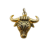 Spanish Toledo Gold Plated Bull Form Charm Pendant Vintage c1970s