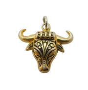 Spanish Toledo Gold Plated Bull Form Charm Pendant Vintage c1970s