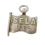 Victorian Sterling Silver SELA Sailing Flag Charm Pendant Antique 1896