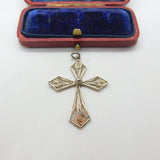 Sterling Silver Filigree Crucifix Charm Pendant Vintage c1970