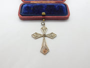 Sterling Silver Filigree Crucifix Charm Pendant Vintage c1970