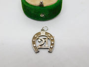 Sterling Silver 21st Birthday Good Luck Charm Pendant Vintage c1970