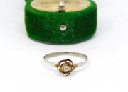 Sterling Silver Rose Design Ring Vintage c1970 Size R