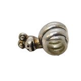 Sterling Silver Coiled Snake Charm Pendant Vintage c1970s