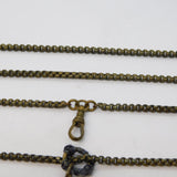 Victorian Gilt Metal Long Guard or Muff Chain Necklace Antique c1880 50" Length