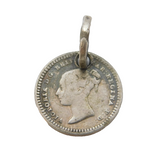 Sterling Silver Maundy 1 1/2 Pence Coin Charm Pendant Antique 1862