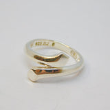 Sterling Silver Crossover Split Band Ring Vintage c1970 Size K